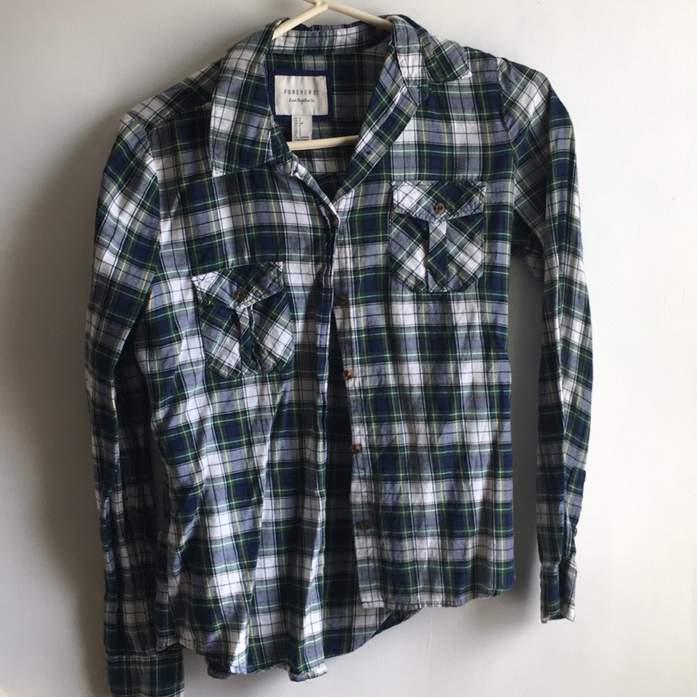 Green and blue flannel
